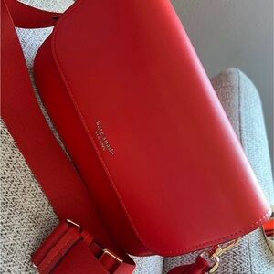 kate spade orange/red Leather Crossbody with Wide Strap